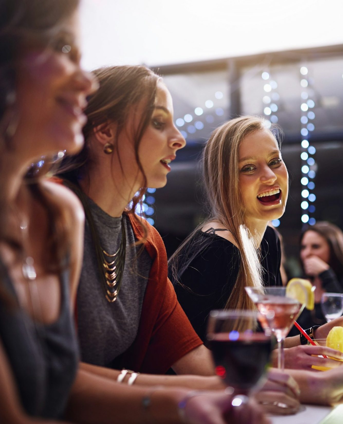 Meeting up over drinks